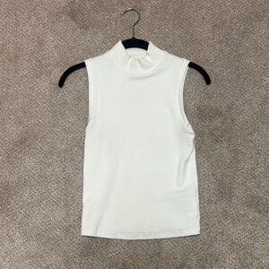 GAP Sleeveless Mock Neck Tank - White